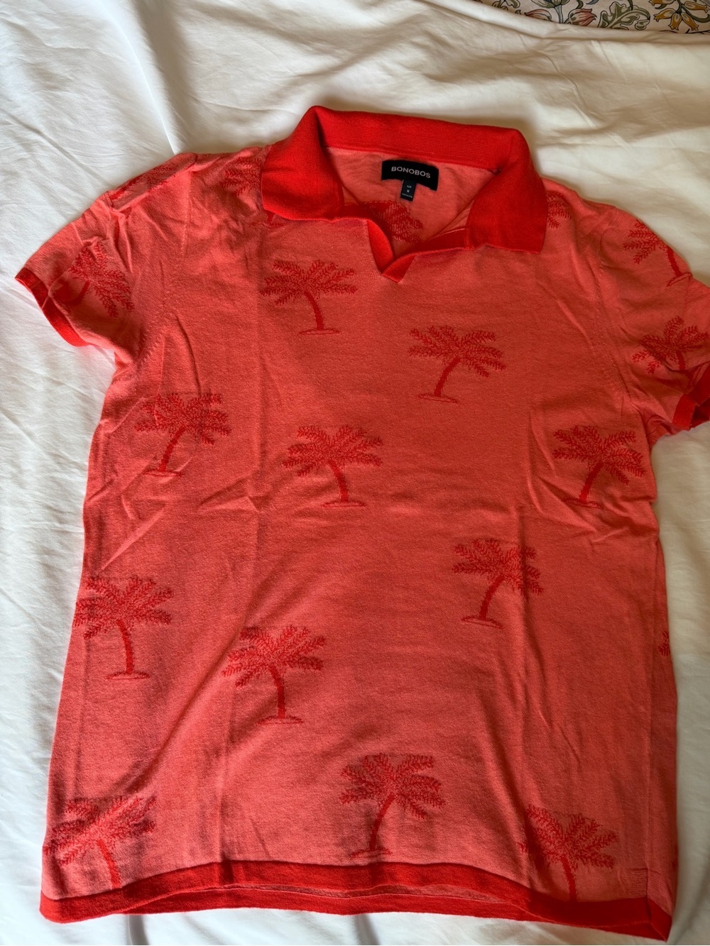 Bonobos Coral-Red Knit Polo